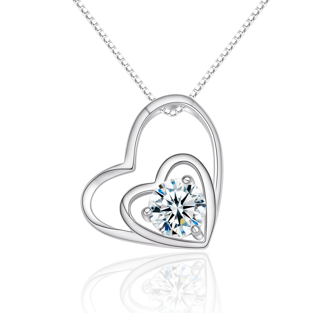 Double Heart Pendant Necklace