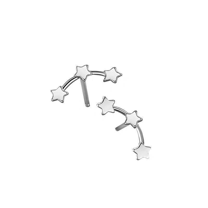 Star Curve Stud Earrings