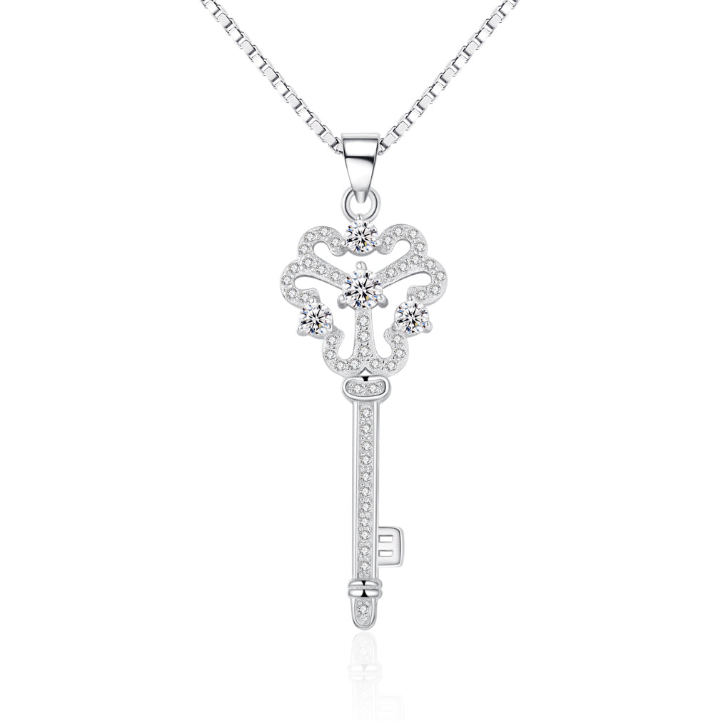 Key Crown Pendant Necklace