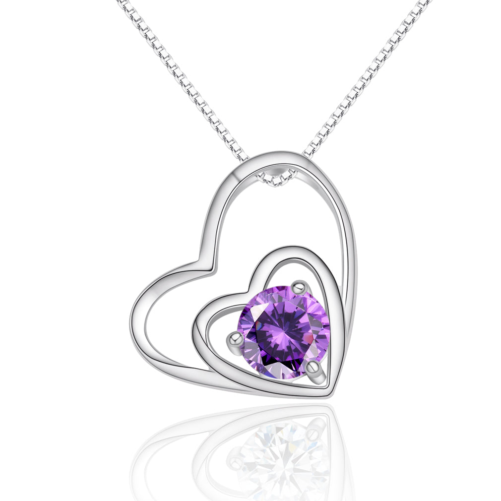 Double Heart Pendant Necklace