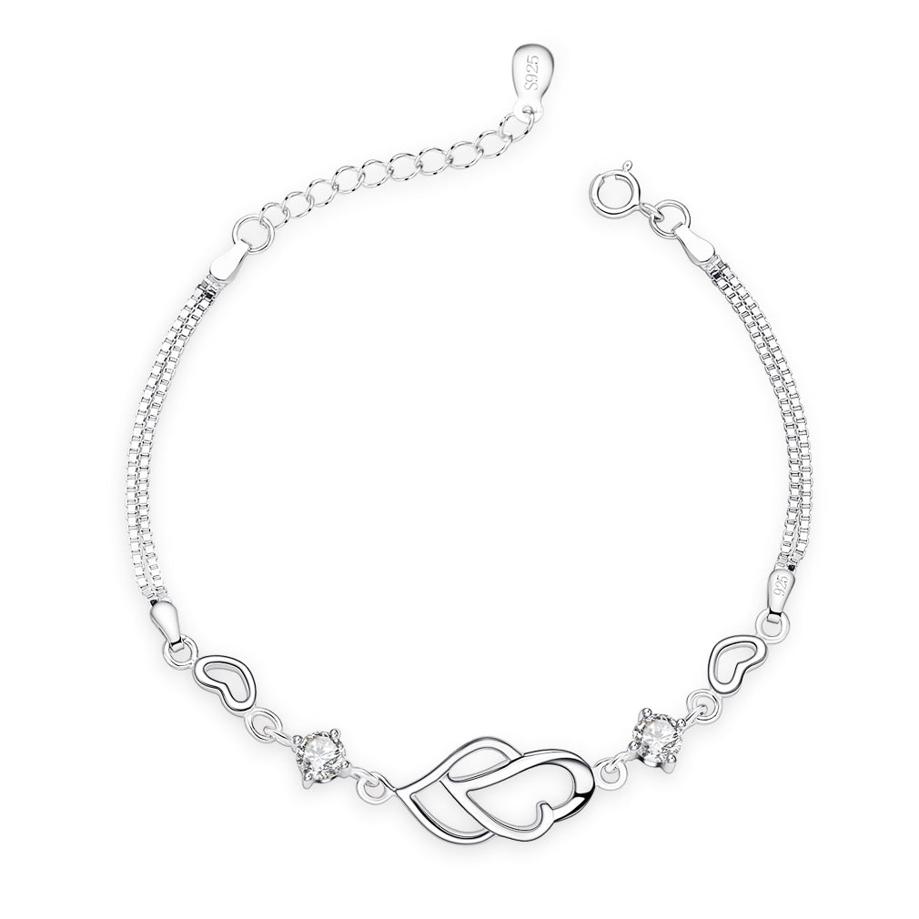 Double Heart Chain Bracelet
