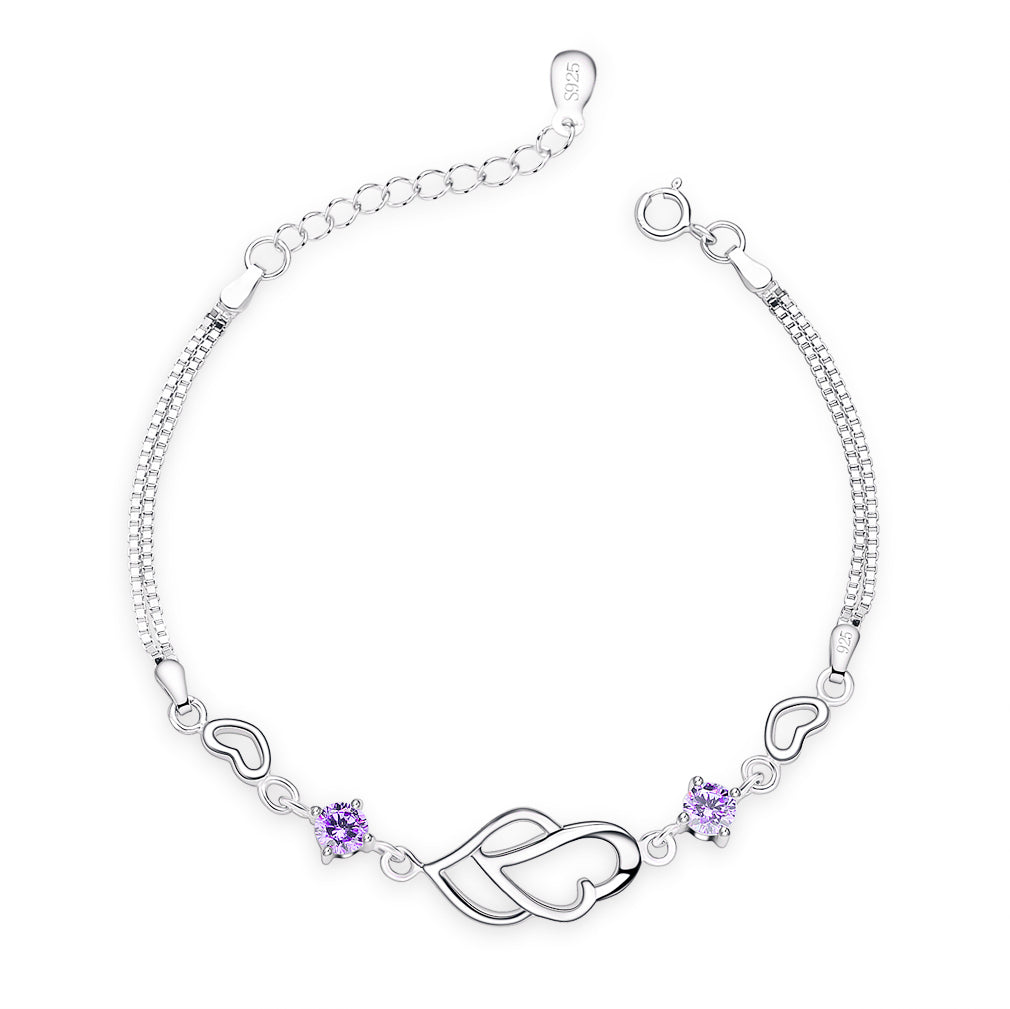 Double Heart Chain Bracelet