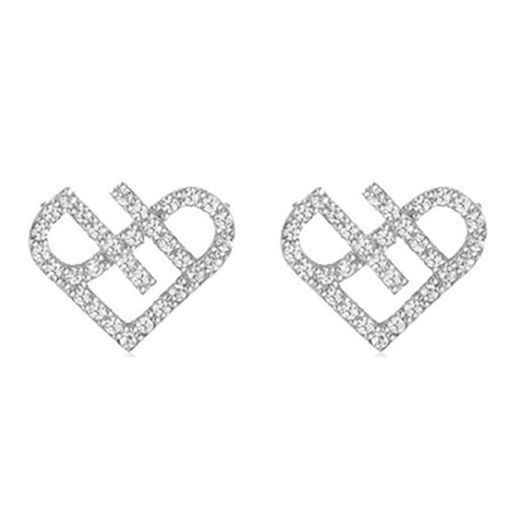 Heart CZ Stud Earrings